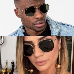 New Hexagonal Rayban Blue Lens Sunglasses RB3548